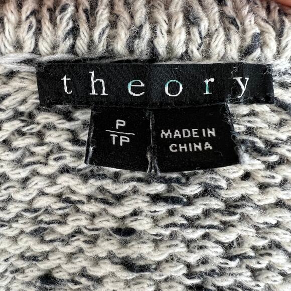 Theory Gray Long Sleeve Wool Cotton Blend Crewneck Pullover Sweater Size P(XS) - Picture 7 of 9